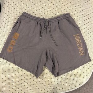 Nike Air Jordan Charcoal Shorts with Bronze Details